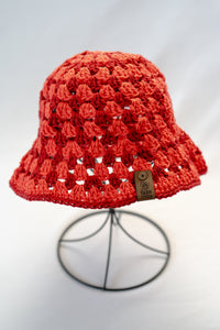 Thumbnail for Crochet Bucket Hat - Red