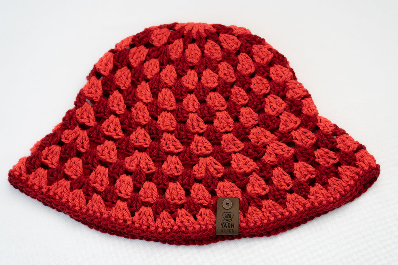 Crochet Bucket Hat - Red