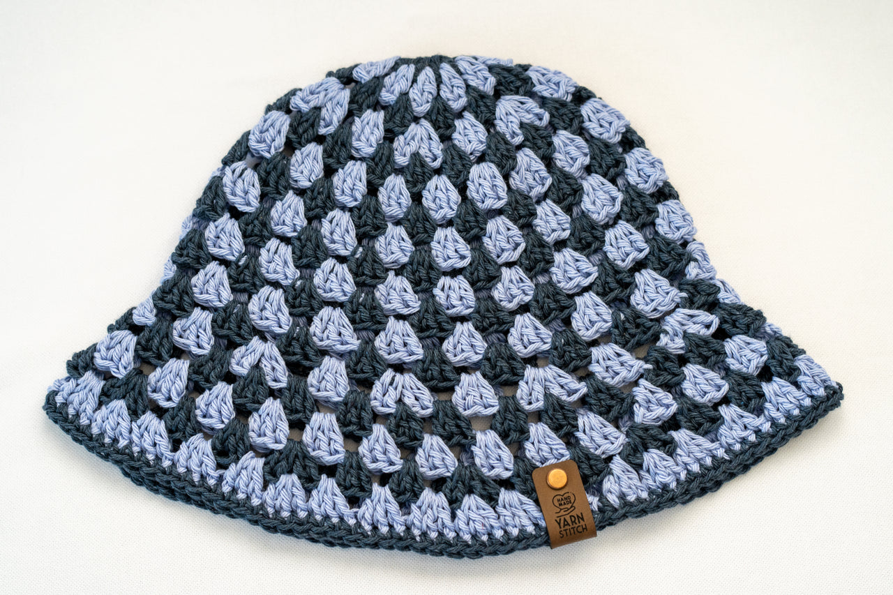 Crochet Bucket Hat - Blue