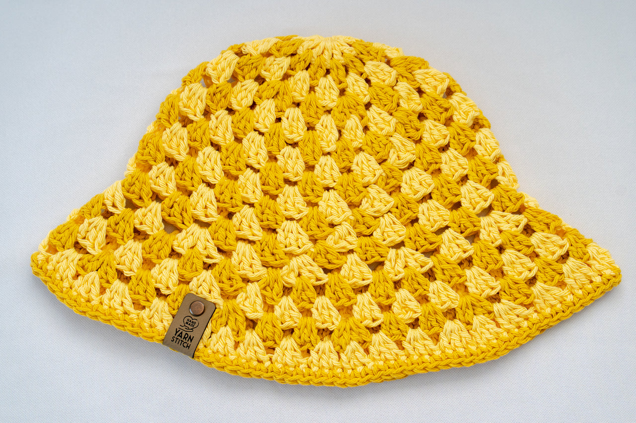 Crochet Bucket Hat - Yellow